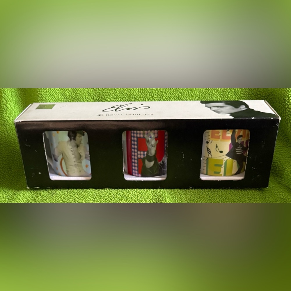 ROYAL DOULTON•ELVIS PRESLEY• MUG/COFFEE CUP SET OF 3.•VERY RARE•New.